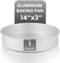 Restaurantware-Met Lux 14 x 3 Inch Straight-Sided Baking Tin, 1 Round Cake Pan - Oven-Ready, Freezable, Anodized Aluminum Round Baking Pan, Greaseproof, For Layer Birthday Cake