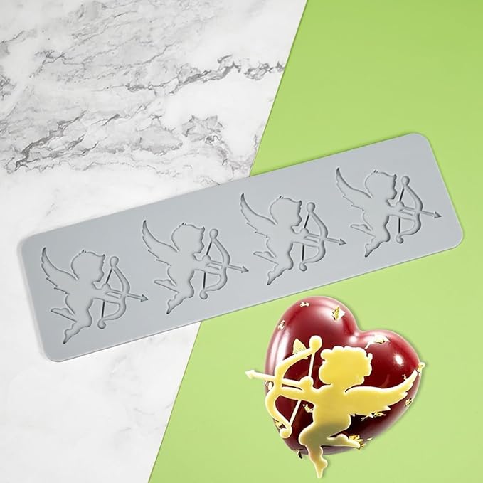 TUKE Silicone Angel Baby Molds - 3D Lace Cake & Fondant Molds for Baking, Resin, Clay & Sugar Craft (Angel Baby 8.84x2.64x0.12inch)