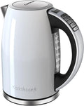 Cuisinart PerfecTemp 1.7-Liter Electric Kettle, Cordless Electric Tea Kettle, 1500W for Fast Heat-Up, 6 Preset Temperatures, 30-Minute Keep Warm, Stay Cool Nonslip Handle, White CPK-17P1W