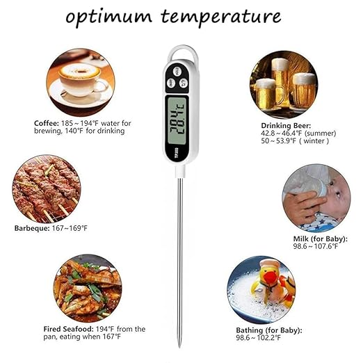 6pcs Candy Thermometer Digital Instant Read for Meat Kitchen Cooking Food Oil Deep Fry BBQ Grill Smoker (6, 23.2inch)