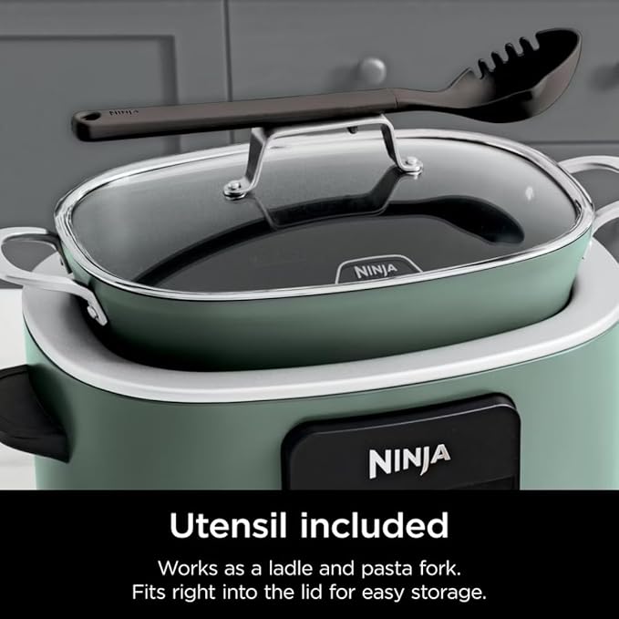 Ninja Possible Cooker PRO 8.5qt, Multi-Cooker with 8-in-1, Slow Cooker, Safe Pot to 500°F, MC1001GN, Sage Green