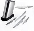 Global G-835/WS-6 Knife Set with Block, 6 Piece, Silver - Custom Engraved, Personalized