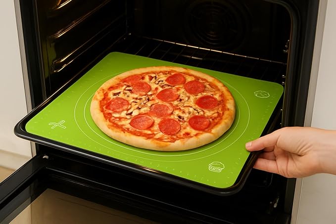 Silicone Baking Set with Silicone Baking Mat (12” x 16”) and 10 Standard Cupcake Liners (2.7” Reusable Muffin Cups) – Nonstick Pastry Mat for Rolling Dough, Oven Safe, BPA Free, Easy to Clean