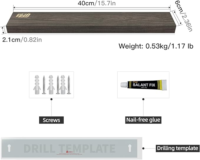 FINDKING Ash Wood Magnetic Knife Strip, Magnet Utensil Holder for Wall, Refrigerator, Wooden Rack for Kitchen Knives, No Drill (Dark Brown, 16 Inches, Without Knives)