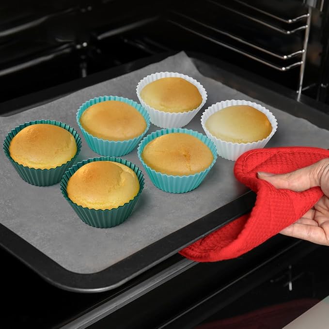 Silicone Baking Muffin Cups Cupcake Liners 24 Pack Non-stick Reusable Cake Molds