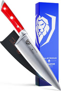 Dalstrong Chef Knife - 8 inch Blade - Gladiator Series - Forged High Carbon German Steel - Razor Sharp Kitchen Knife - Professional Full Tang Knives - Crimson Red Handle ABS - Sheath - NSF Certified