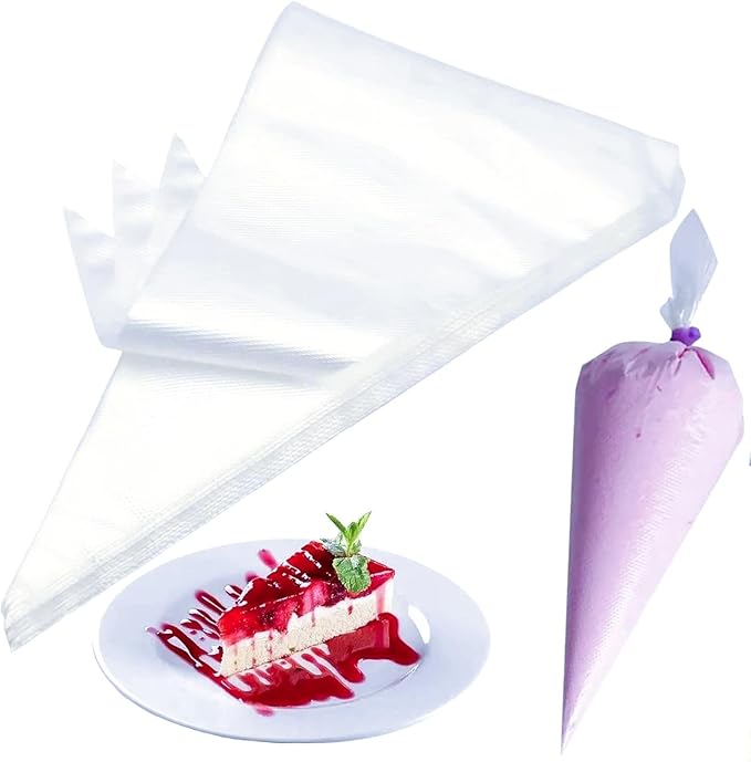 Frosting Piping Bags 18 inch, 100 Pcs Disposable Piping Bags for Royal Icing, Thick Anti Burst Cake Pastry Bags Disposable Royal Icing Bags for Cookie, Cakes and Dessert Decoration L
