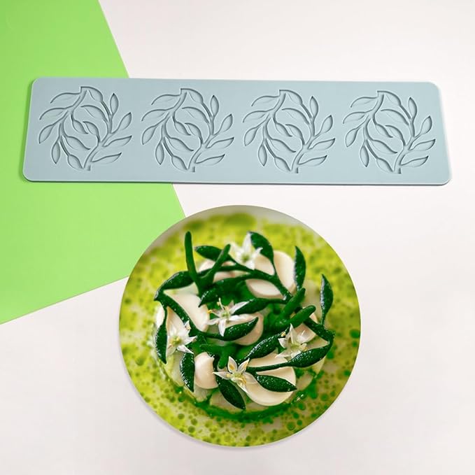 TUKE Silicone Shapes Leaf Chocolate & Candy Molds - 3D Silicone Molds for Cake Decorating, Fondant, Resin, Soap & Sugar Craft (Leaf 10.64x2.88x0.12inch)