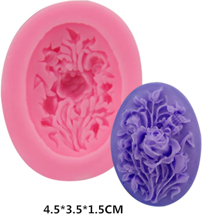 6 Pack Flower Mold: Peony, Rose, Sunflower Resin Casting Molds for Candle Making, Home Decor, 3D Animal Silicone Molds