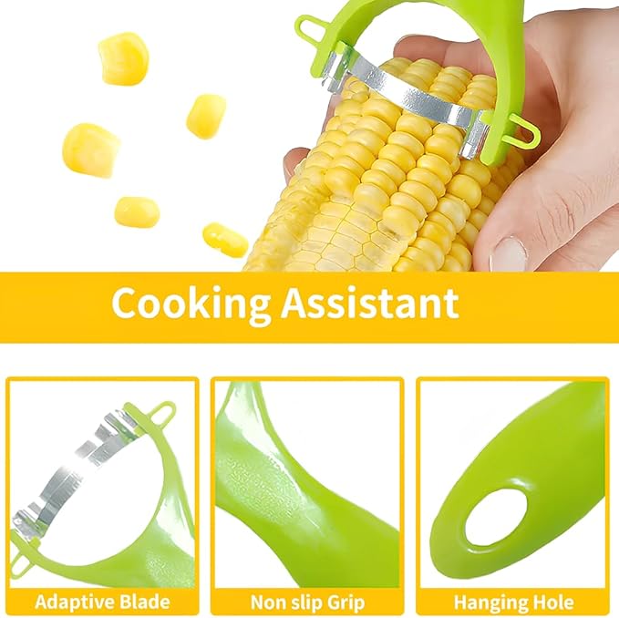 2PCS Corn Peeler, Corn Stripper Cob Stripper Tool, Corn on the Cob Stripper Tool with Ergonomic Handle Hand Protect