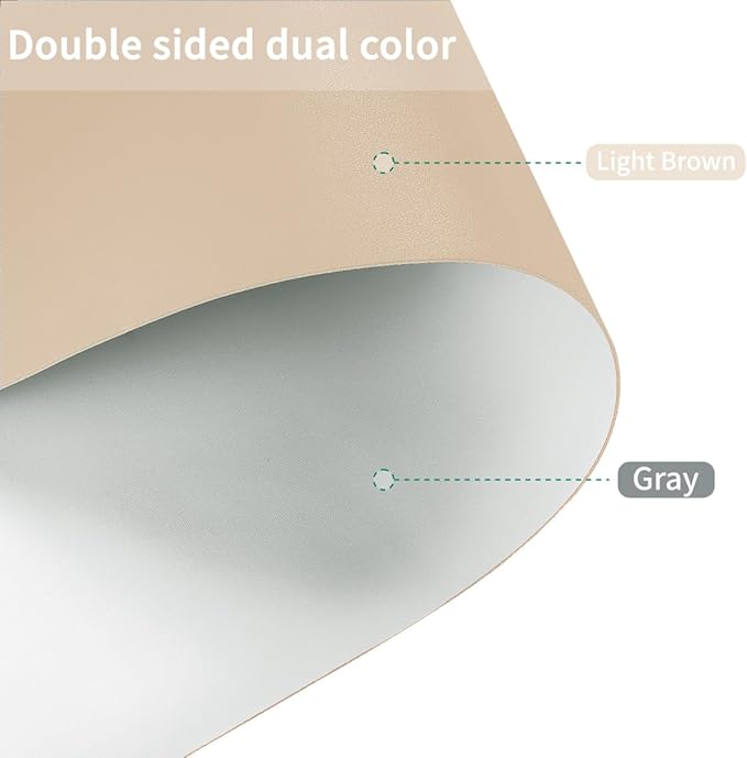 Dresser Protector - Can Be Used On Both Sides Waterproof and Easy to Clean Good Flatness Used for Dresser Table(Light Brown+Gray 10x48)