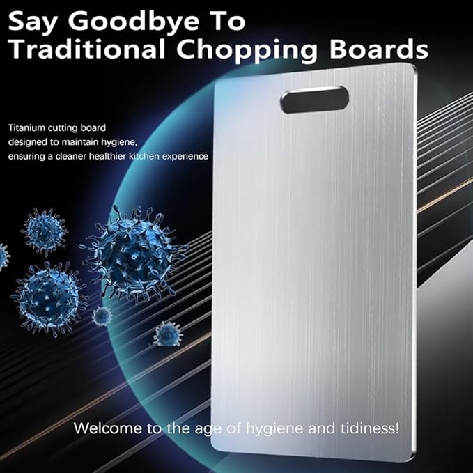 Titanium Cutting Board Set of 3,100% Pure Titanium Cutting Boards for Kitchen Double Sided,Hygiene Durable Dishwasher,Fruit & Vegetables （3P-S)