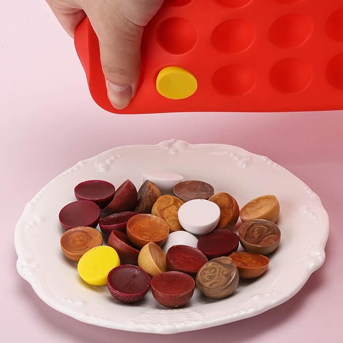 2 Pcs Small d Silicone Molds, 140 Cavity Semi Sphere Molds for Chocolate, Baking, Homemade Candy, Wax Melts Beads, Ice Balls, DIY Dog Training Treats