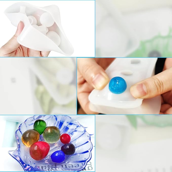 DLAND 2 Pcs Ball Silicone Resin Molds, Sphere Bead Resin Epoxy Universe Spheroid Molds, Pendant Casting Molds for DIY Jewelry Making