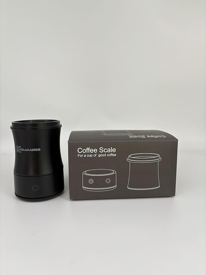 Digital Coffee Scale with Timer - Rechargeable Espresso Scale Precise Pour Over & Drip Coffee Scale, LED Display, Includes Dosing Cup, Black