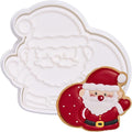 Flycalf Christmas Cookie Cutters Santa Gift with Plunger Stamps Holiday PLA Baking Accessories Cutter Molds Gifts Decorative Party 3.5" Kitchen Cake Supplies