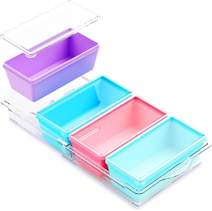 Gemice BPA-Free Silicone Freezer Molds with Base, Individual 4-Pack 2-Cup Portion Soup Cubes Freezer Tray with Lids for Food Storage, Oven & Dishwasher Safe, Silicone Freezer Containers for Meal Prep