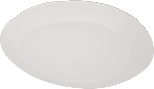 Carlisle FoodService Products Ridge Reusable Plate Rimless Plate for Home and Restaurant, Melamine, 11 Inches, Cement, (Pack of 12)