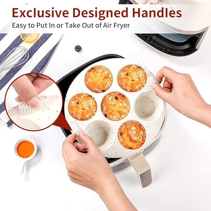 GOKCEN's Silicone Egg Bite Molds [2 Pack] Instant Pot Accessories - Fit Instant Pot 5,6,8 qt Pressure Cooker - Food Freezer Tray - Reusable Storage Container (Round - Confetti)