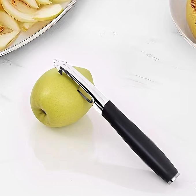 LIIGEMI Stainless Steel I Peeler with Sharp Blade, Non-slip Plastic Handle for Comfortable Peeling of Potatoes, Apples, Cucumbers, and More - Dishwasher Safe Vegetable Peeler