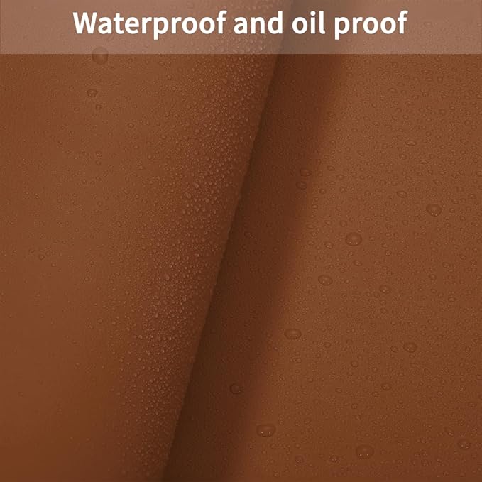 Leather Desk Mat,1.8mm Thick,17x72 Inch Desk Cover,Desk Protector Mat,Dresser Cover Top,Table Cover Rectangle,End Table Cover,Coffee Table Cover Rectangle(Brown+Gray,17x72)
