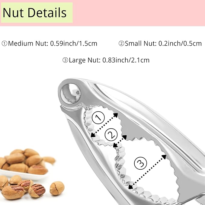 8 Pieces Nut Crackers Heavy Duty Walnut Cracker with Non-Slip Handle Walnut Cracker for All Nuts with Forks Nutcracker Pecan Walnut Plier Clip Tool