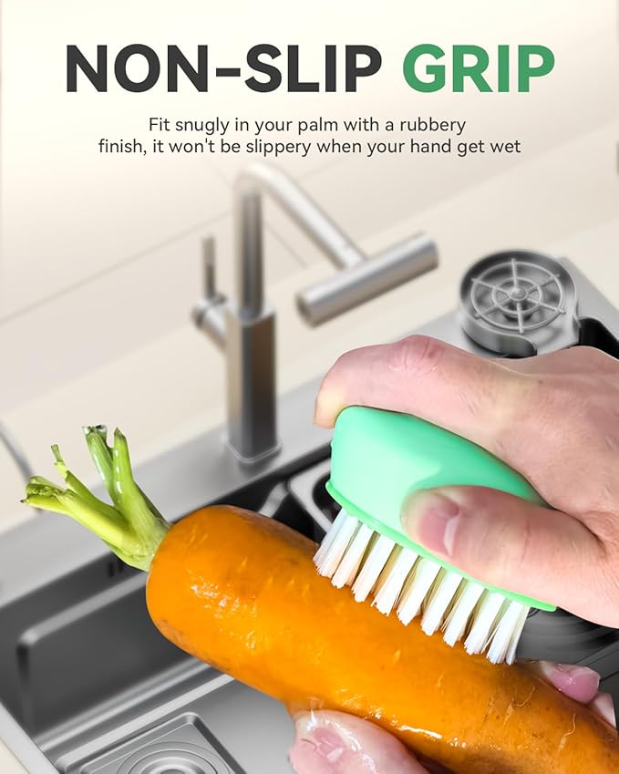 SXhyf Vegetable Brush Scrubber for Food [Black Stiff Bristles Brush + White Soft Bristles Brush] Potato Scrubber, Dishwasher Safe Veggie & Fruit Cleaning Brush for Mushrooms, Carrots, Lemons, Eggs