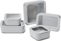 Caraway 13pc Glass Food Storage Container Set - Easy to Store, Non Toxic Lunch Box - with Glass Lids - Includes Storage Organizer - Gray