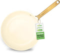 NutriChef 10" Medium Ceramic Fry Pan - Non-Stick Ceramic Coated Skillet with Stylish Titanium Handle, Durable, Easy to Clean, Professional Cookware
