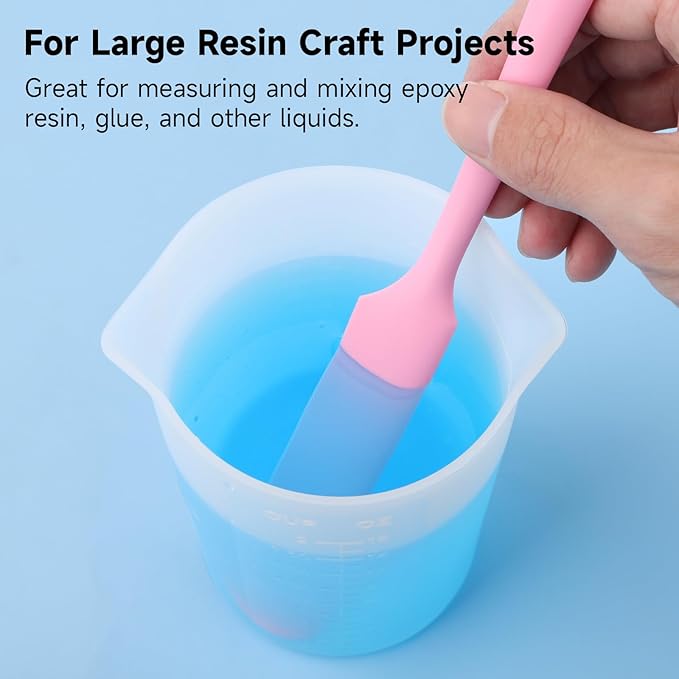 Gartful 450ml Large Silicone Measuring Cups, 15OZ Reusable Squeeze and Pour Resin Cups for Epoxy, Casting Molds, Slime, Craft Art Projects, Cup Making, Waxing, 2 Packs