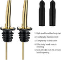 Pafusen 24 Pack Liquor Bottle Pourers, Liquor Pour Spout for Liquor Bottles, Stainless Steel Olive oil Dispenser Spout, Alcohol Pourer Spouts Dust Caps Long Covers, Gold