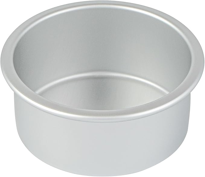 Restaurantware-Met Lux 4 x 2 Inch Straight-Sided Baking Tin, 1 Round Cake Pan - Oven-Ready, Freezable, Anodized Aluminum Round Baking Pan, Greaseproof, For Layer Birthday Cake