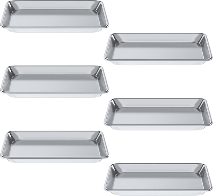 Pack of 6 | 10 in. x 13 in. Quarter Size Aluminum Bun. / Sheet Pan | Ideal for baking, roasting, cooling, prepping, or storing - a must-have in restaurants, bakeries, and busy kitchens.