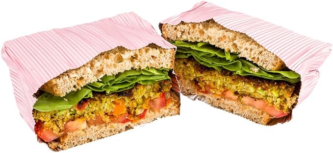 Restaurantware 12" x 12" Rippled Aluminum Foil Food Wrap and Fry Basket Liner: Perfect for Restaurant Take Out Bakeries and Food Trucks - Pink Foil Sandwich Wraps - 500-CT