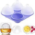 HONYAO Whiskey Ice Ball Mold, 4 x 2.4 Inch Large Ice Ball Maker Mold, Food Grade Silicone Round Ice Cube Mold - BPA Free, Easy to Fill & Release Sphere Ice Cube Tray for Cocktails Bourbon Rum - Purple
