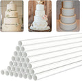 White Plastic Cake Dowel Rods for Tiered Cake Construction and Stacking Supporting Cake Round Dowels Straws with 0.4 Inch Diameter (9.5 Inch)