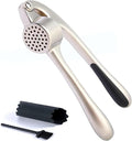 Premium Garlic Press Stainless Steel - Elevate Your Culinary Experience with Our Premium Garlic Mincer, Crusher & Peeler Set, Dishwasher Safe & Rust-proof (Imperial Silver)