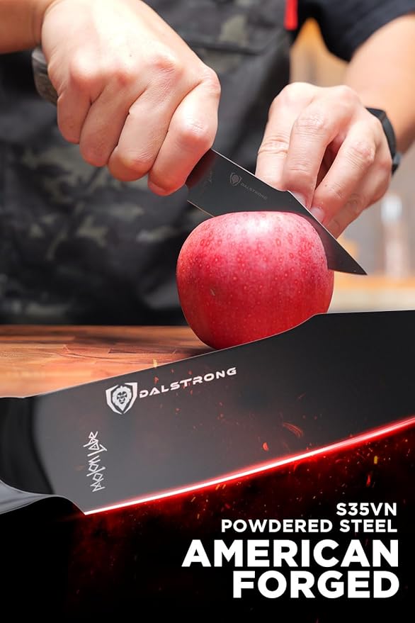 Dalstrong Paring Knife - 4 inch - Spartan Ghost Series - Premium American Forged S35VN Powdered Steel - Razor Sharp Blade - Kitchen Knife - Maple & Red Resin Handle - Sheath