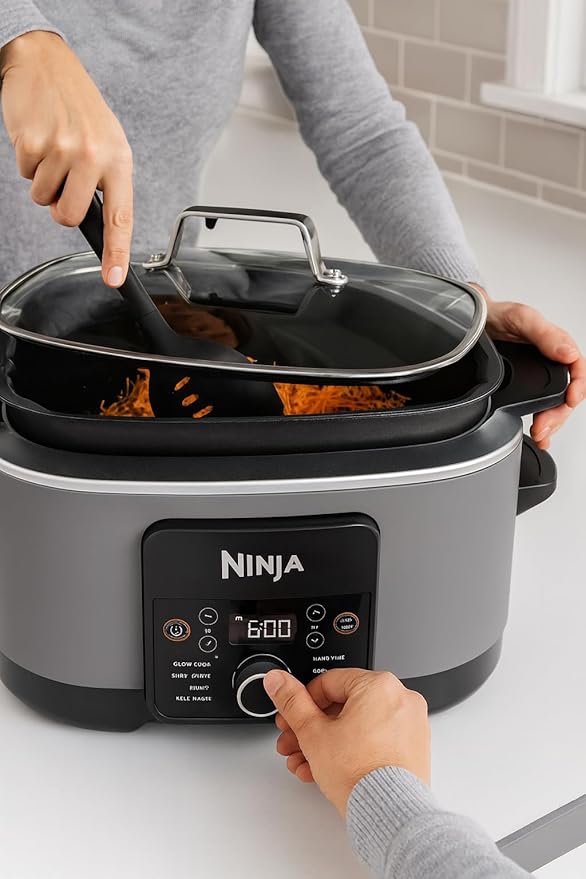 Ninja Foodi PossibleCooker PRO 14-in-1 8.5 Qt Multi-Cooker – Replaces 14 Tools, Nonstick Pot, Glass Lid & Integrated Spoon (Graphite Gray)