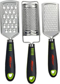 ALLTOP Food Graters for Cheese,Nutmeg,Potato,Ginger and Garlic,Cirtrus,Hand-held Stainless Steel Zester for Kitchen - Pro Multi-purpose Gadgets,Set of 3 Grinders