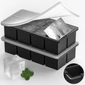 2 Pack Large Ice Cube Trays for Whiskey, Big Silicone Ice Cube Trays 2 inch Square Cubes, Huge Square Ice Cube Maker, Silicone Molds for Whiskey, Bourbon, and Cocktails, BPA-Free & Dishwasher