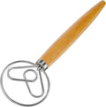 Danish Dough Whisk Dutch Bread Mixer Stainless Steel Hook Wooden Handle Baking Tools for Sourdough Pizza Pastry Cake Batter Making