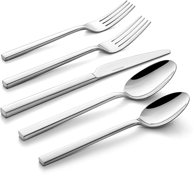 KINGSTONE Silverware Set, 20-Piece Flatware Cutlery Set Premium Stainless Steel, Service for 4, for Kitchen, Home, Wedding, Party, Mirror Polished and Dishwasher Safe