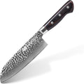 FINDKING 7 Inch Damascus Santoku Knife,Versatile Japanese-Inspired Chef Knife, Multifunctional Asian Culinary for Vegetable Preparation (Raven Series)