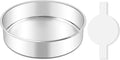 LIANYU 8 Inch Round Cake Pan for Baking, Circle Layer Cake Tin with 30 PCS Parchment Paper, Stainless Steel Bakeware for Birthday Wedding Party, Leak-proof & Mirror Finish, Dishwasher Safe