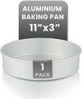 Restaurantware-Met Lux 12 x 3 Inch Straight-Sided Baking Tin, 1 Round Cake Pan - Oven-Ready, Freezable, Anodized Aluminum Round Baking Pan, Greaseproof, For Layer Birthday Cake