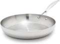 GreenPan Valencia Tri-Ply Stainless Steel 12" Frying Pan, Induction Ready Skillet, Mirror Finish, Dishwasher Safe & Oven/Broiler Safe to 600F, Compatible with All Cooktops, Silver