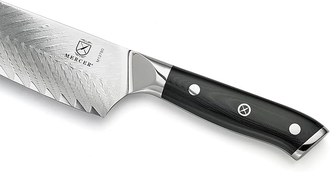 Mercer Culinary M13780 Premium Grade Super Steel, 8-Inch Chef's Knife w/Leaf Pattern Blade, G10 Handle