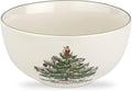 Spode Christmas Tree Large Round Bowl - 10-Inch Porcelain Serving Dish for Salad, Pasta & Side Dishes - Iconic Holiday Design with Green Trim, Dishwasher, Microwave Safe - Festive Gatherings