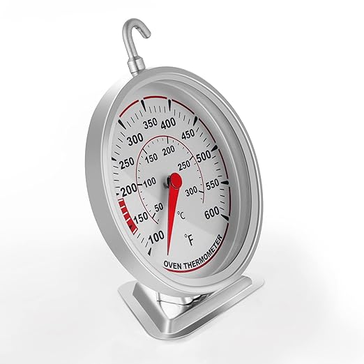 Oven Thermometer with Large 3" Dial | Accurate Oven Temperature Reading | Dual Scale 100°F-600°F & -40°C-310°C | for Gas/Electric Ovens, Grill, BBQ, Baking, Meat